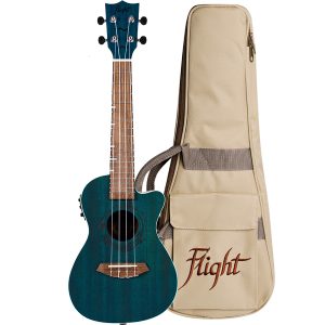 UKELELE FLIGHT E/ACUST DUC 380 CEQ TOPAZ