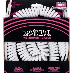 Cable De Audio De 1 Plug Mono Macho A 1 Plug Mono Macho Ernie Ball P06045 Blanco De 9m