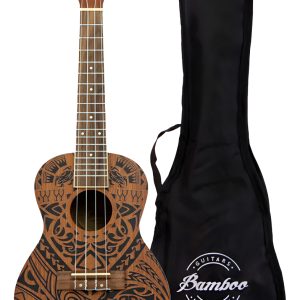 Ukulele Concierto Bamboo U-23-tribal Con Funda Msi