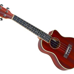 Ukulele Concierto 24 Con Corte, Madera Palo Rojo Con Funda