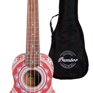 Ukelele Soprano Bamboo Diseño Porto Con Funda Color Marrón