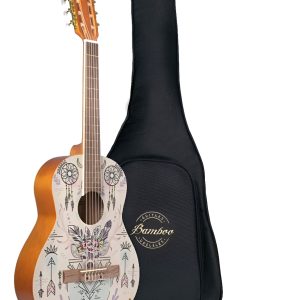 Bamboo Gc-36-indi Guitarra Acústica Clásica Atrapasueños Color Naranja Orientación De La Mano Diestro