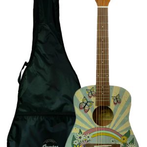 Guitarra Acústica Bamboo Ga34butterfly Travel Con Funda