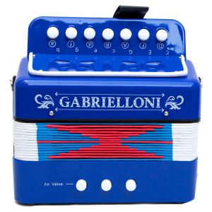 Acordeon De Botones Para Niño Gabrielloni 7 Botones 3 Bajos Color Azul Marino