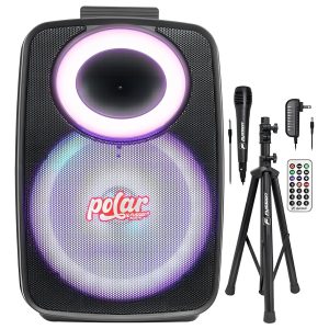 Bafle Fussion 12 Pulgadas 12polar 30w Con Tripie Y Microfono Color Negro