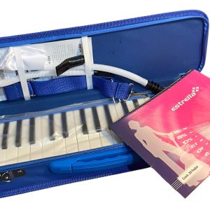 Melodica Escolar 32 Teclas Azul Cuaderno De Regalo