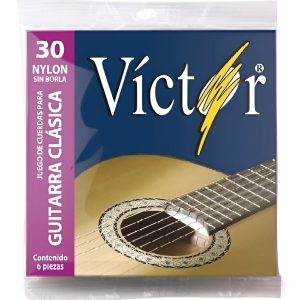 Encordadura Victor Nylon Para Guitarra Clasica, Sin Borla
