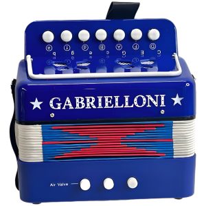 Acordeon Infantil Gabrielloni 7 Botones Y 3 Bajos, Azul