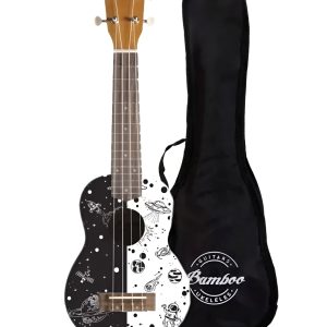 Ukelele Bamboo U-21 Galáctica Soprano Negro Con Funda