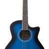 Guitarra Magna Acústica M-88-bl Azul Diestro Arce Brillante